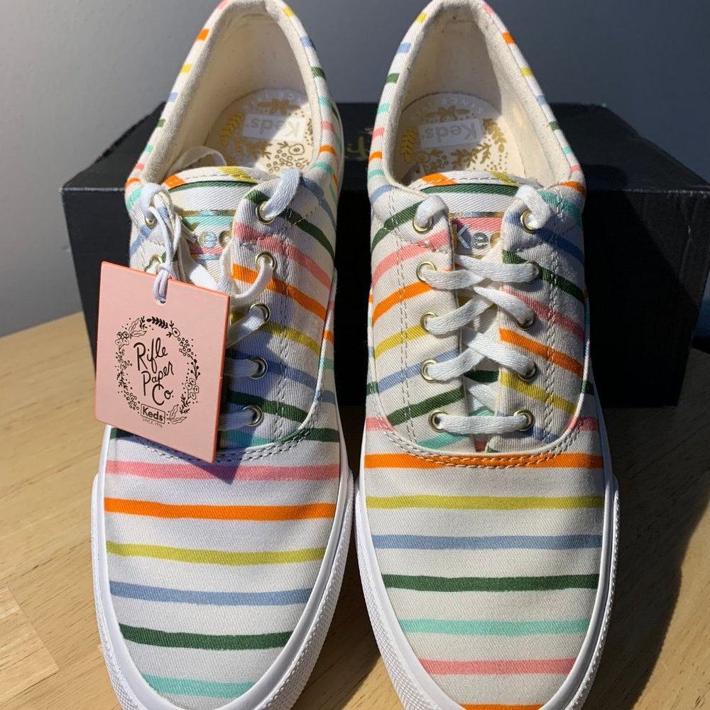 NIB- Keds + Rifle Paper Company Anchor Stripe Sneaker